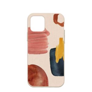 Colorful paint-swiped phone case on white background
