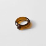 Amber-colored glass ring