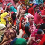 Garment workers protesting